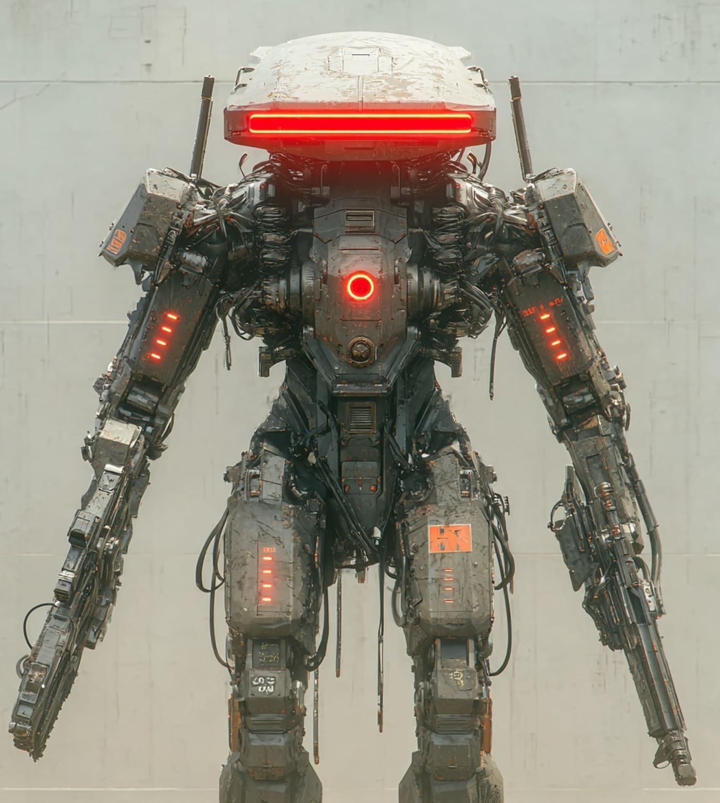 A MONAD machine standing against a concrete wall