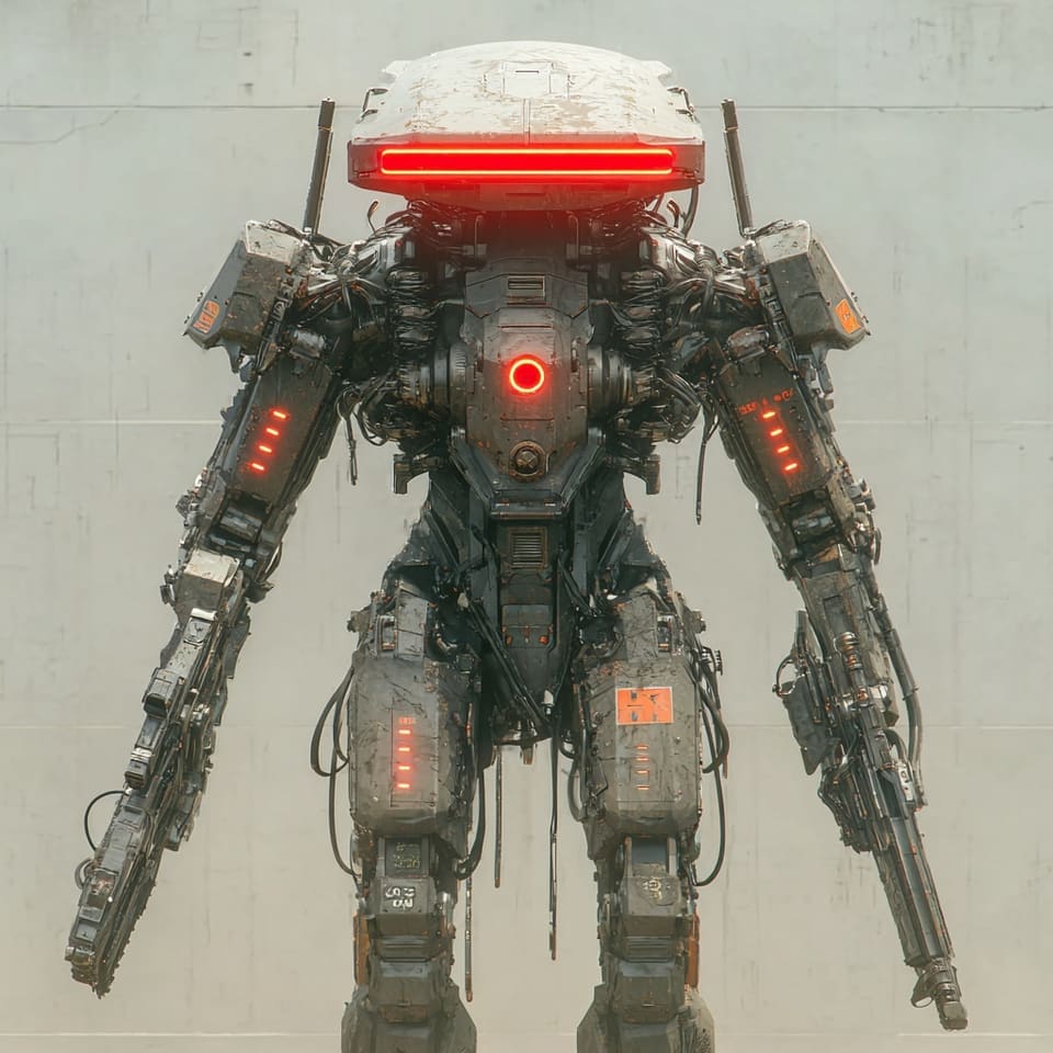 A MONAD machine standing against a concrete wall
